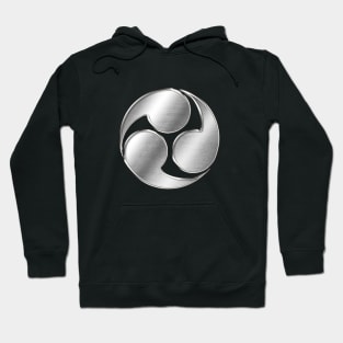 Kobayakawa Clan Kamon Silver Chrome Hoodie